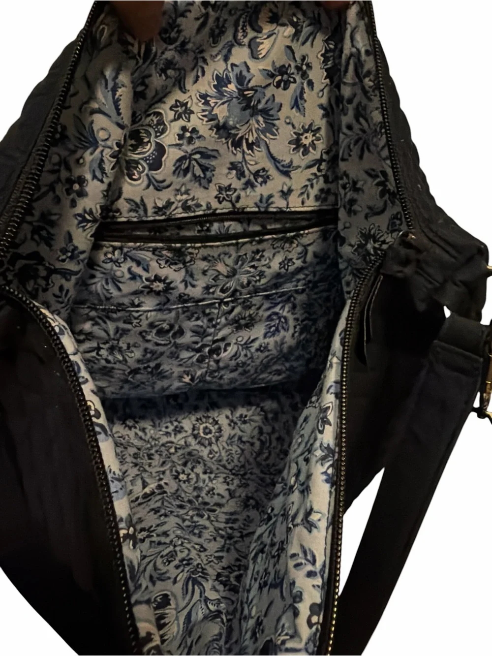 Vera Bradley Consciously Crafted Black Quilted Hobo Crossbody Bag